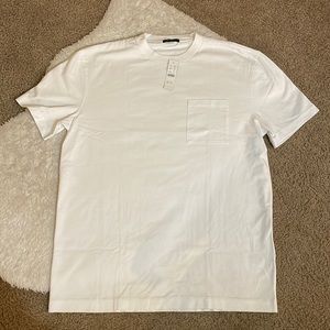 NWT Jcrew Men’s Heavyweight relaxed fit heritage white cotton t shirt w/ pocket